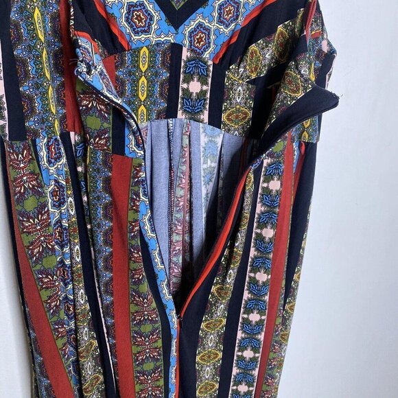 Tahari Mixed Pattern Patchwork Boho Long Maxi Dress Summer Size XS - Picture 15 of 15